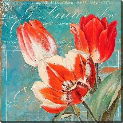 Картина маслом Три алых тюльпана