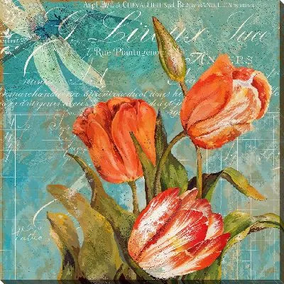 Картина маслом Алые тюльпаны