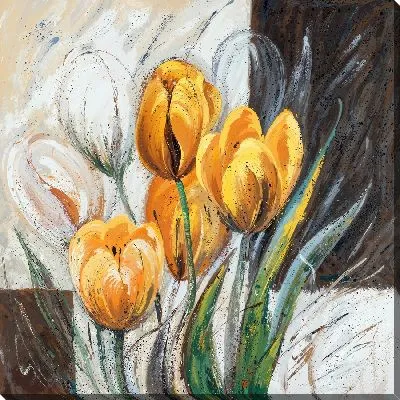 Картина маслом Желтые тюльпаны №3