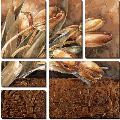 Модульная картина Композиция с тюльпанами №2