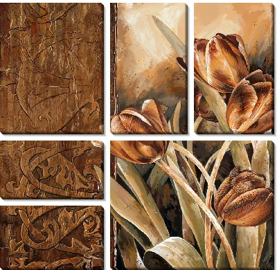 Модульная картина Композиция с тюльпанами №3