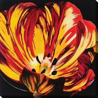 Картина маслом Тюльпан на темной фоне №2