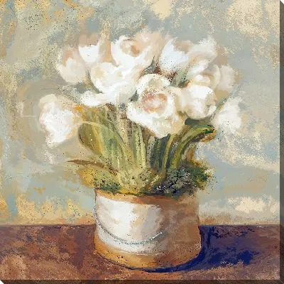 Картина маслом Соцветие белых тюльпанов