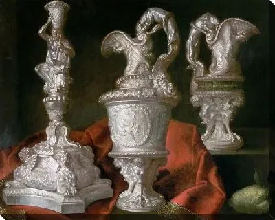 Картина Натюрморт с серебряными чашами (Still life with silver bowls)
