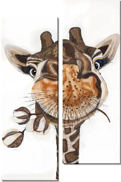 Модульная картина Жираф и хлопок