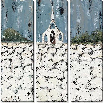 Модульная картина Поле белого хлопка