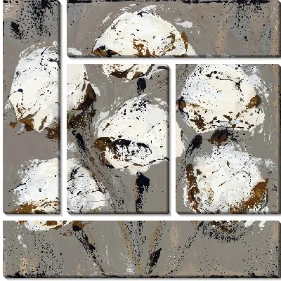 Модульная картина 6 бутонов хлопка