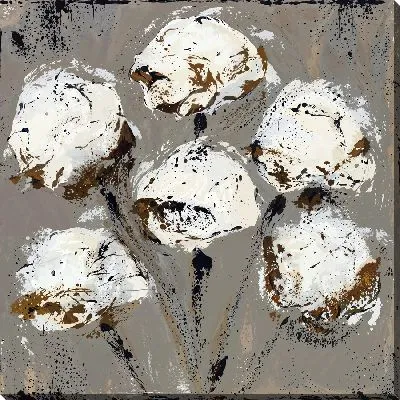 Картина маслом 6 бутонов хлопка