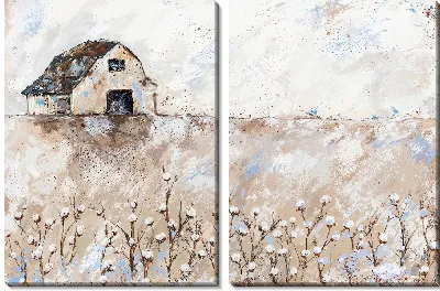 Модульная картина Поле хлопка