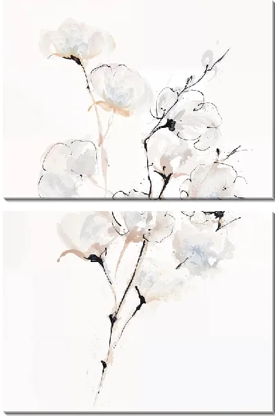 Модульная картина Ветка с хлопком