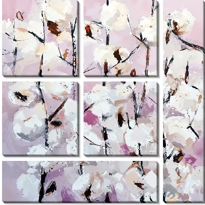 Модульная картина Хлопок на розовом фоне