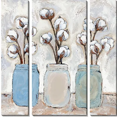 Модульная картина Натюрморт с хлопком №6