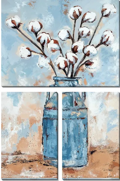 Модульная картина Натюрморт с хлопком №7