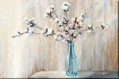 Ветки хлопка в прозрачной вазе