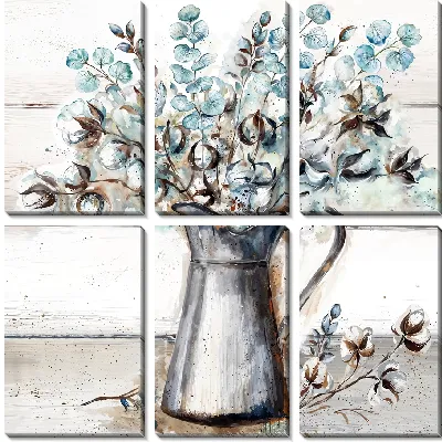 Модульная картина Хлопок в кашпо