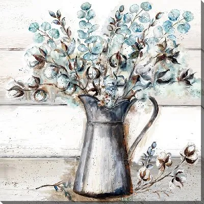 Картина маслом Хлопок в кашпо