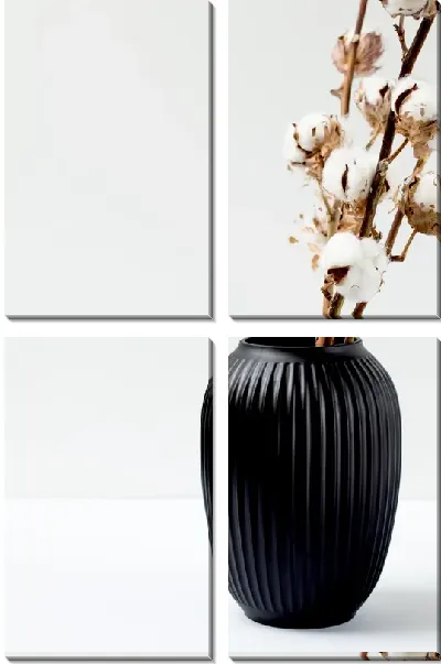 Модульная картина Хлопок в черной вазе