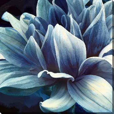 Картина маслом Голубая георгина