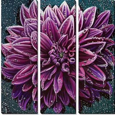 Модульная картина Сиреневая георгина