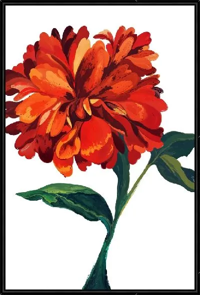 Картина Георгина на белом фоне №2