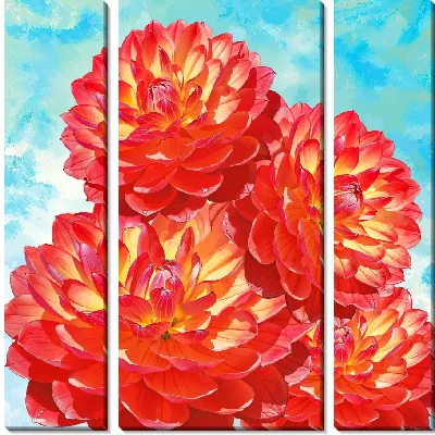 Модульная картина Букет с георгинами