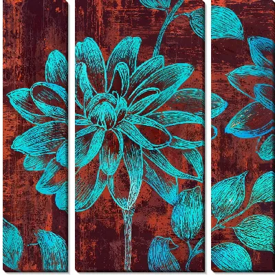 Модульная картина Контуры георгины