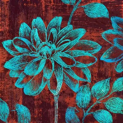 Плакат Контуры георгины