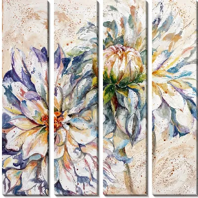 Модульная картина Две георгины