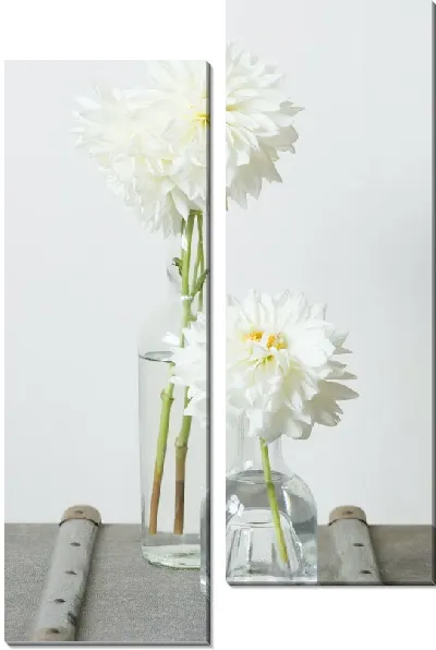 Модульная картина Георгины в вазах