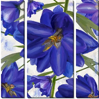 Модульная картина Синие фиалки №2