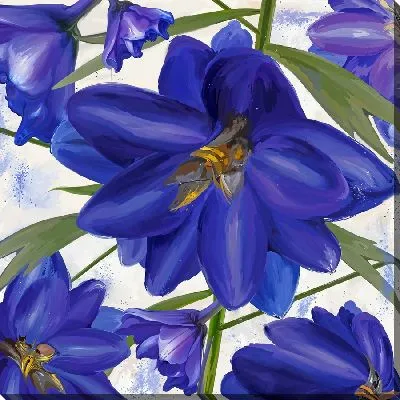 Картина маслом Синие фиалки №2