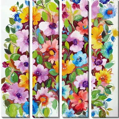 Модульная картина Композиция с фиалками №8