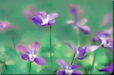 Картина маслом Композиция с фиалками №9