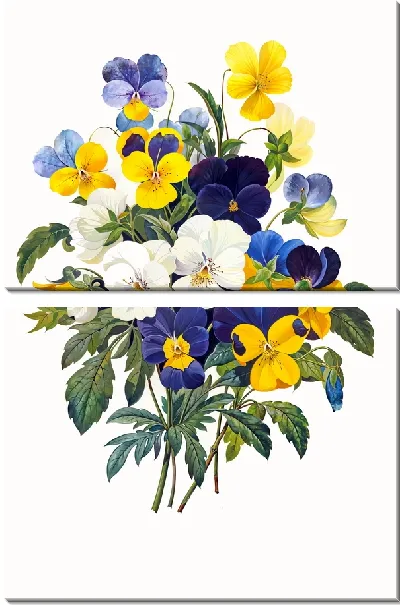Модульная картина Композиция с фиалками №12
