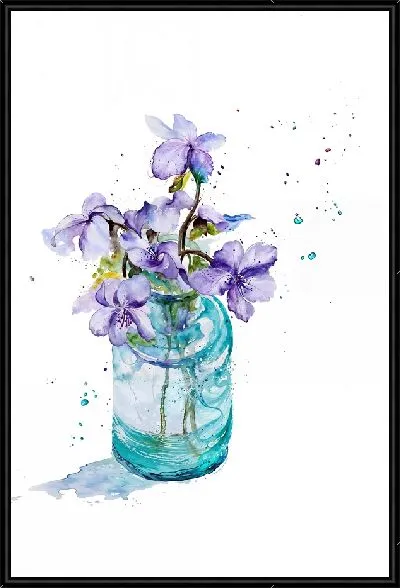 Картина Фиалки в вазе