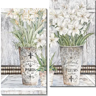 Модульная картина Амариллисы в кашпо