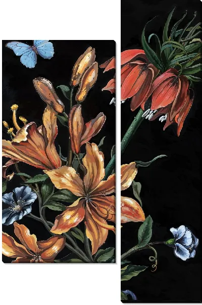 Модульная картина Амариллисы и бабочка