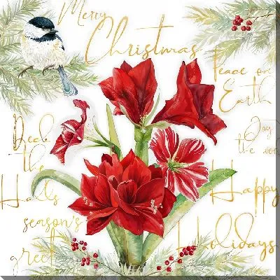 Картина маслом Амариллис и птица №3