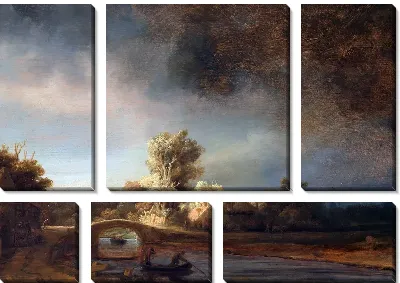 Модульная картина Пейзаж с рекой (Landscape with River) №4