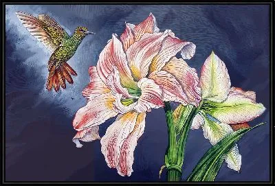 Картина Амариллис и птица №4