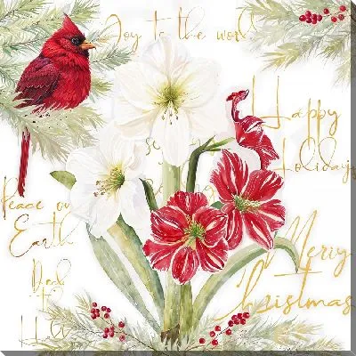 Картина маслом Амариллис и птица №5