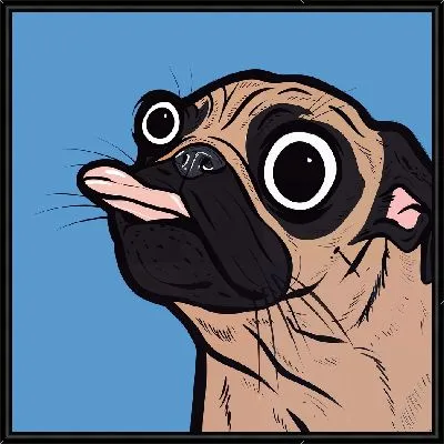 Картина Мопс показывает язык