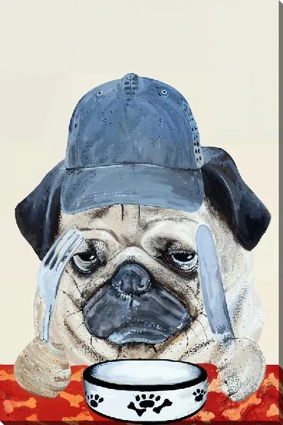 Постер Голодный мопс в кепке