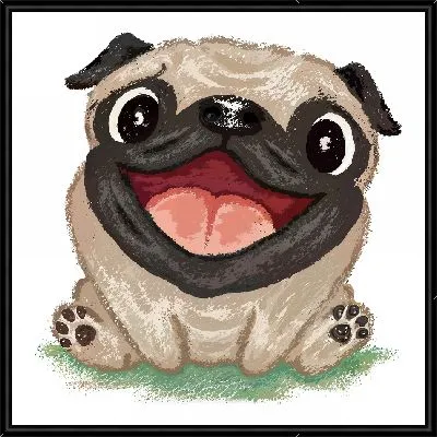 Улыбающийся мопсик