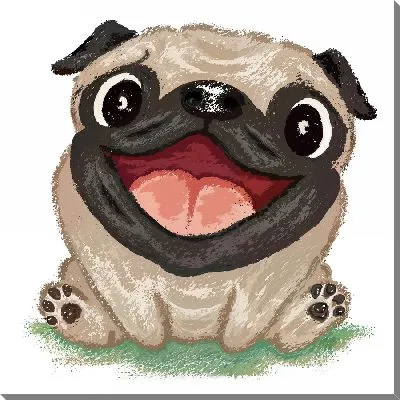 Улыбающийся мопсик