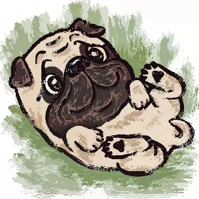 Плакат Валяющийся мопс