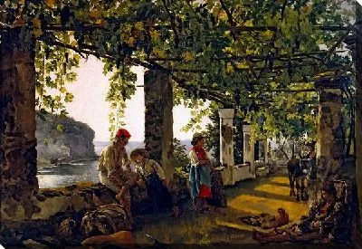 Веранда, обвитая виноградом (Lanai, entwined with vines)