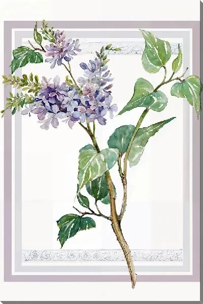 Картина маслом Сирень в прямоугольнике