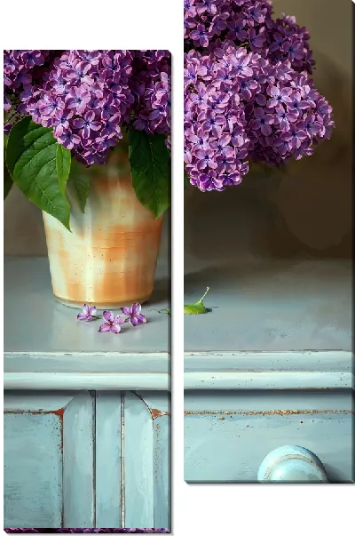 Модульная картина Опадающая сирень