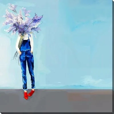 Постер Девушка и сирень